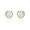 9ct Yellow Gold Blue Topaz Caviar Rope Stud Earring