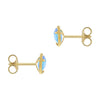 9ct Yellow Gold Opal Heart Caviar Rope Stud Earring