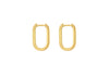 9ct Yellow Gold White Zirconia Square Hoop Creole Earrings