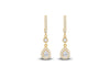 9ct Yellow Gold Zirconia Ornate Halo Drop Earrings