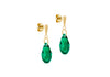 9ct Yellow Gold Green Swarovski Crystal Drop Earrings