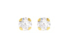 9ct Yellow Gold Round Zirconia Stud Earrings