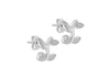 9ct White Gold 0.07ct Diamond Vine Tendril Stud Earrings