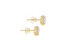 9ct Yellow Gold 0.02ct Diamond and Opal Halo Stud Earrings