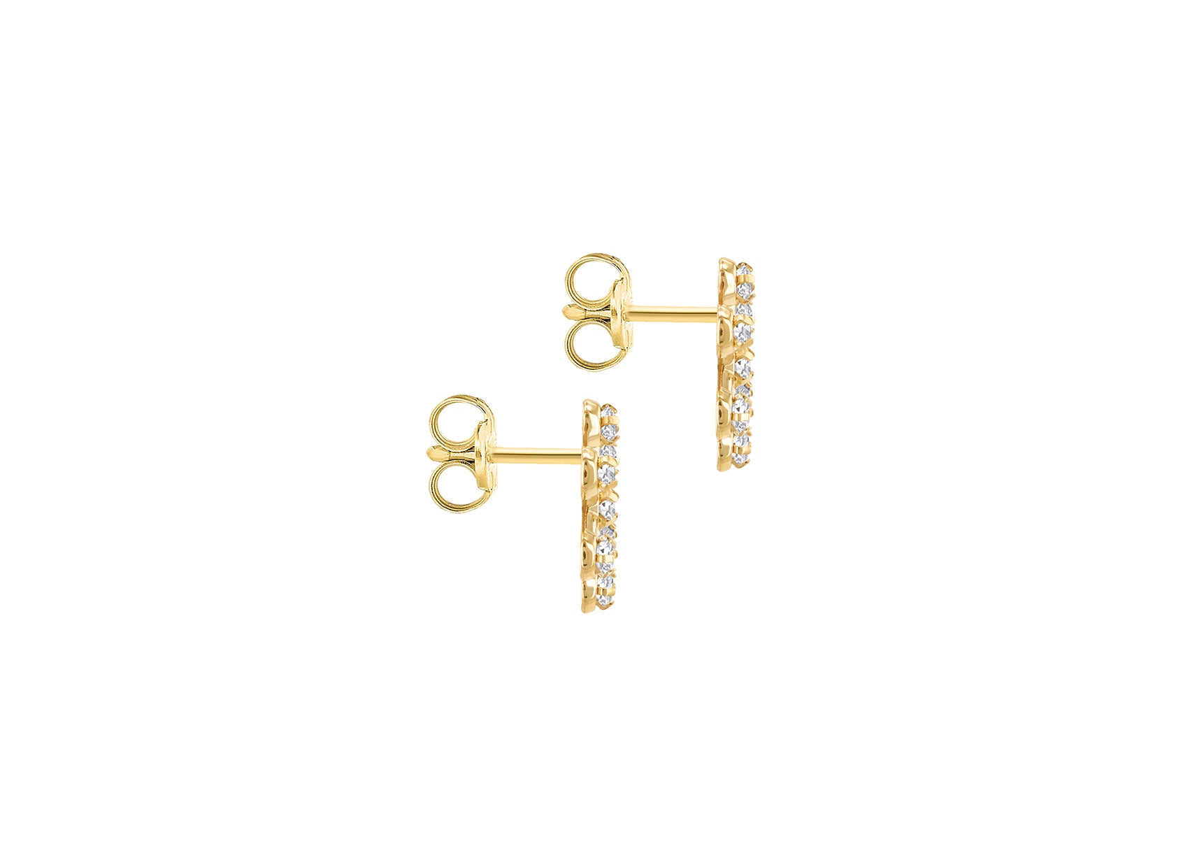 9ct Yellow Gold White Zirconia Star Stud Earrings