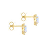 9ct Yellow Gold Oval Opal & Zirconia Stud Earring
