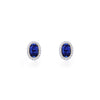 9ct Yellow Gold 0.15ct Lab Diamond & Sapphire Cluster Stud Earrings