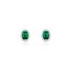 9ct Yellow Gold 0.15ct Lab Diamond & Emerald Cluster Stud Earrings