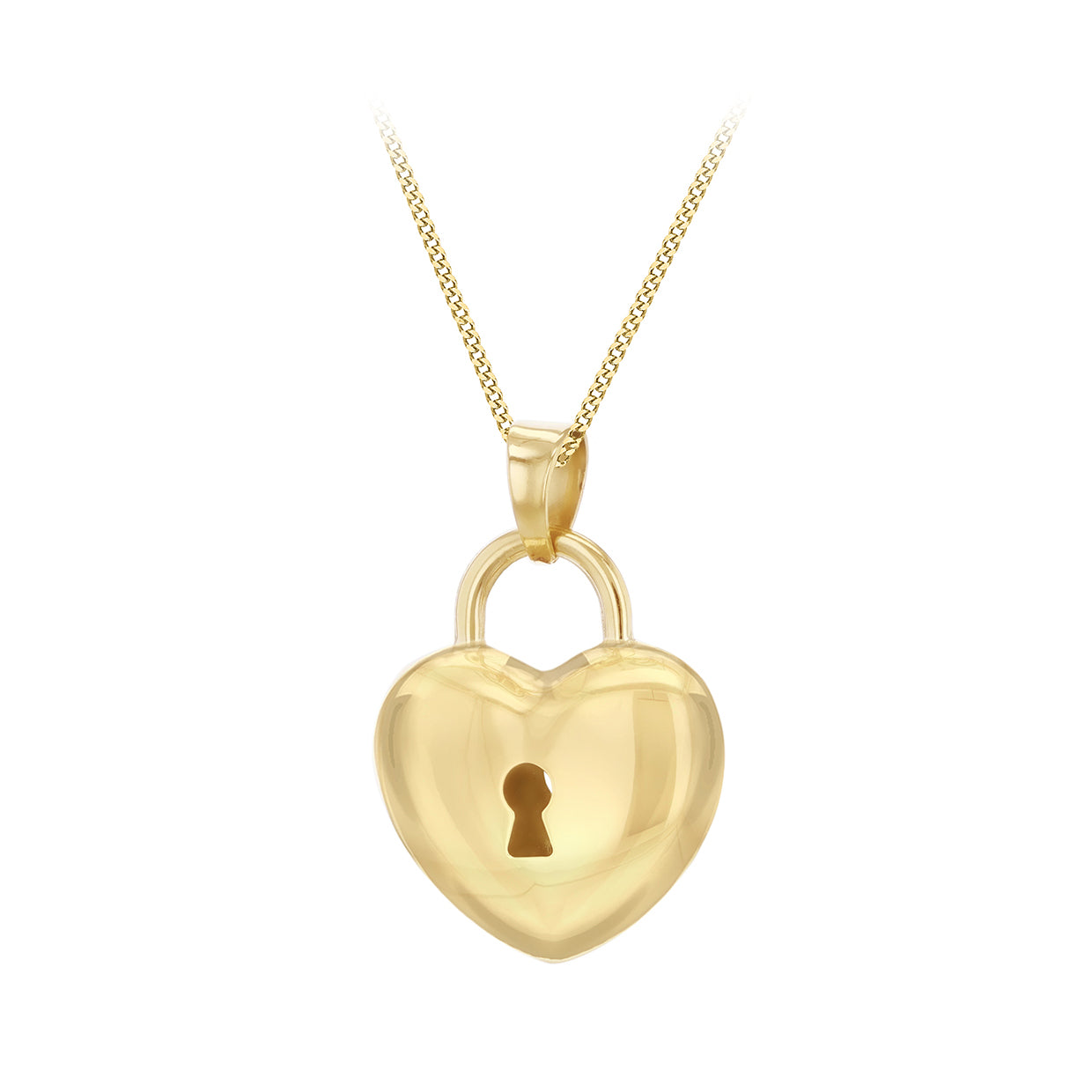 9ct Yellow Gold Key To My Heart Padlock Pendant