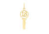 9ct Yellow Gold '18' Key Pendant