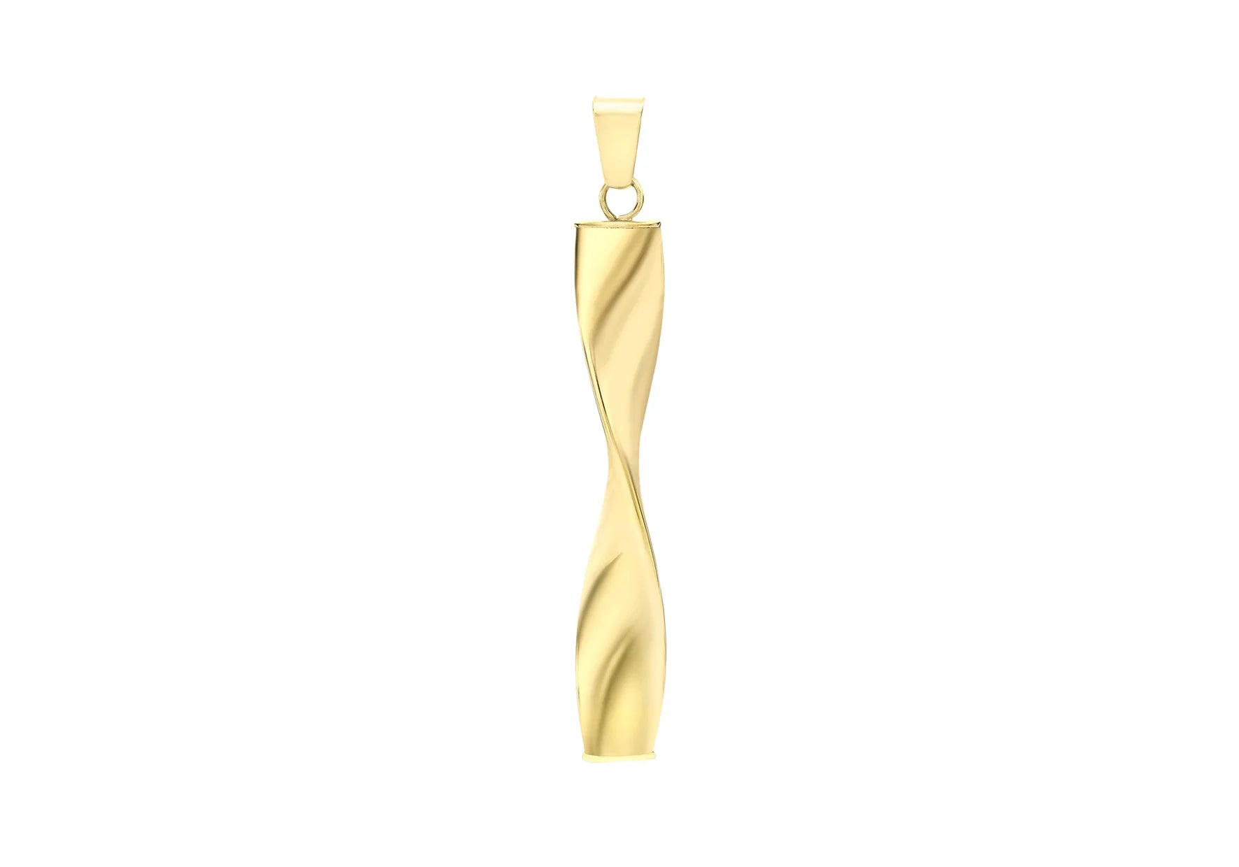 9ct White Gold Twist Drop Pendant