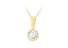 9ct Yellow Gold Round Zirconia Bezelled Pendant