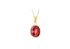 9ct Yellow Gold Maroon Swarovski Oval Crystal Pendant