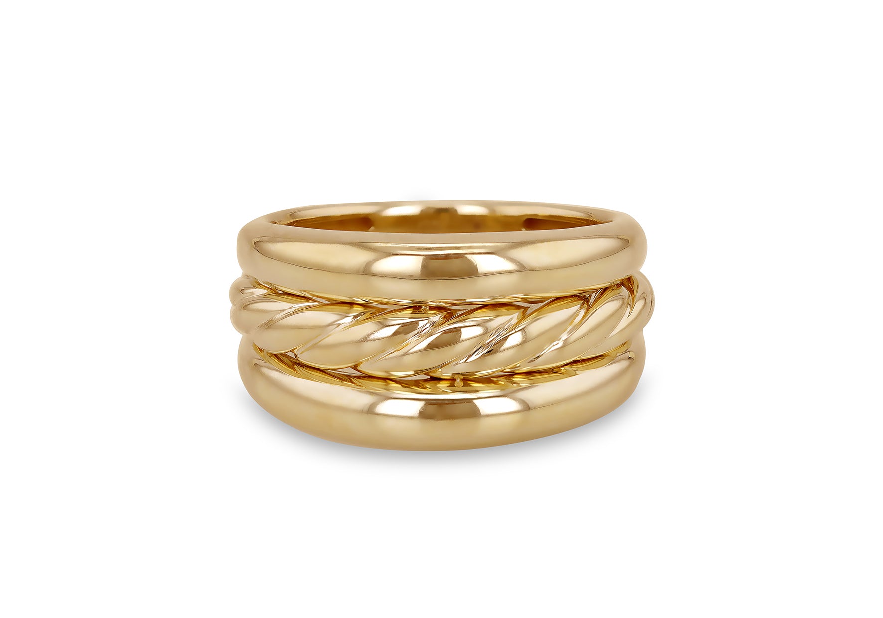 9ct Yellow Gold Knotted Triple Band Ring