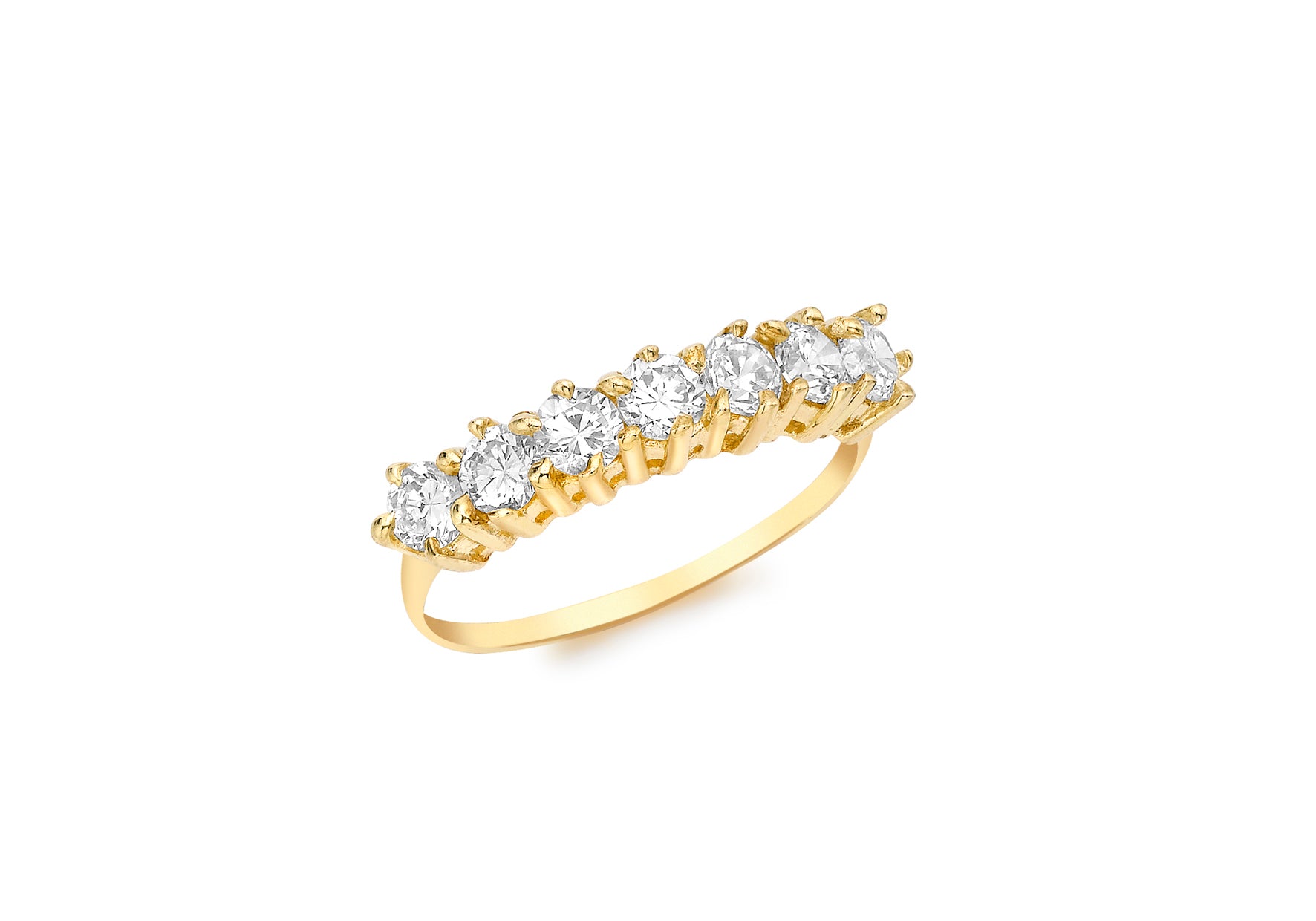 9ct Yellow Gold Zirconia Half-Eternity Ring