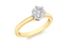 9ct Yellow Gold Round Diamond Cluster Ring