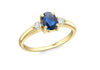 9ct Yellow Gold 1.10ct Sapphire and 0.10ct Diamond Ring