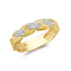 9ct Yellow Gold 0.12ct Diamond Braided Satin Ring