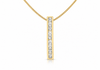9ct Gold Channel-Set Zirconia Bar Slider Pendant Necklace