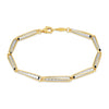 9ct Two-Tone Gold Barrel & Caviar Rope Links Bracelet