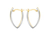 9ct Two-Tone Gold Angular Huggy Earrings