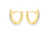 9ct Two-Tone Gold Triple Arched Huggy Earrings