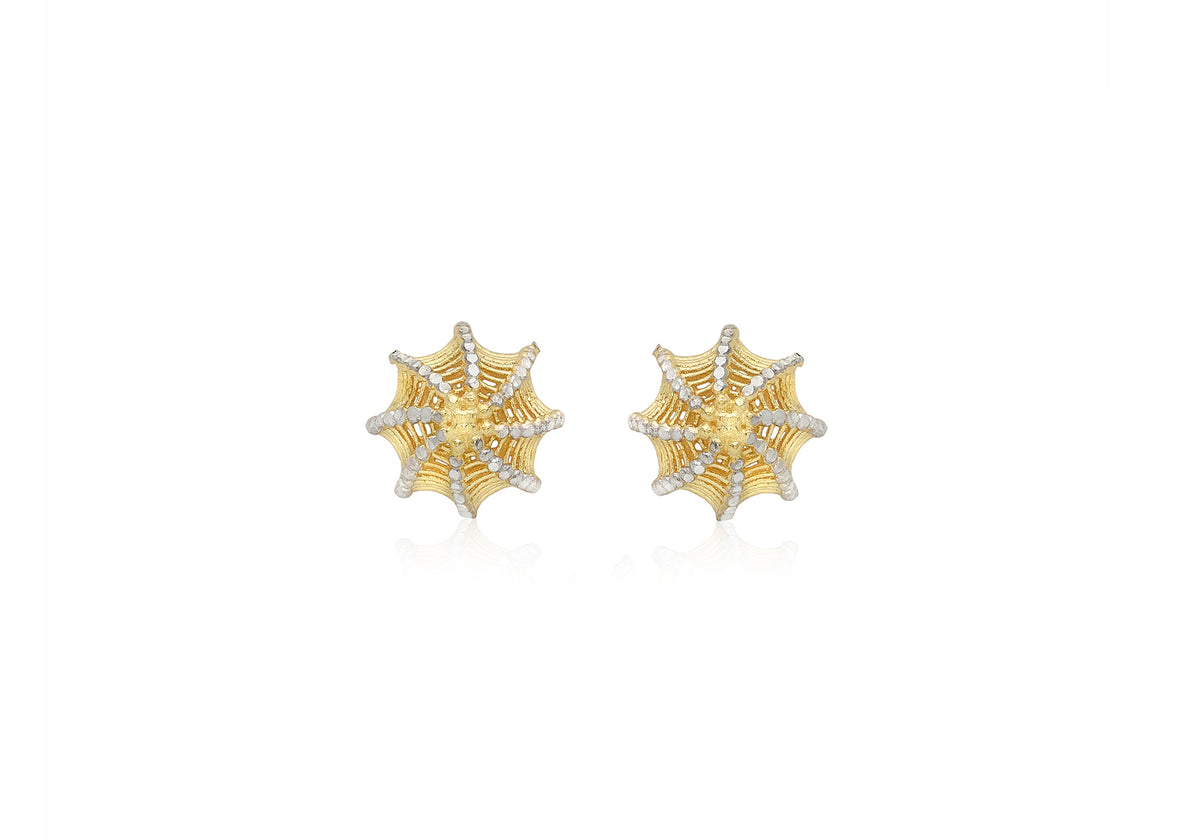 9ct Gold Openwork Rosette Stud Earrings