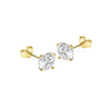 9ct Yellow Gold Round Zirconia Stud Earrings