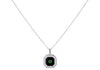 9ct White Gold Emerald & 0.28ct Diamond Octagon Necklace