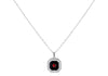 9ct White Gold Ruby and 0.28ct Diamond Black Octagon Necklace