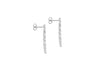 9ct White Gold Zirconia Vine Leaf Drop Earrings
