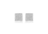 9ct White Gold 0.25ct Pave Set Diamond Square Stud Earrings