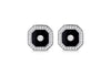 9ct White Gold 0.06ct & 0.56ct Diamond Black Octagon Stud Earrings