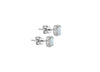 9ct White Gold 0.04ct Diamond & Opal Halo Stud Earrings