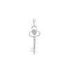 9ct White Gold 0.05ct Diamond Ornate Key Pendant