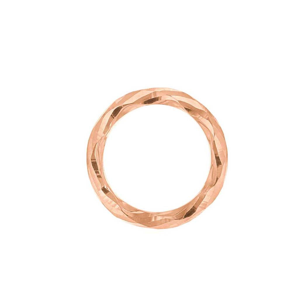 9ct Rose Gold Faceted Organic Band Ring