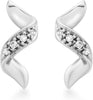 9ct White Gold 0.05ct Diamond Twirl Stud Earrings