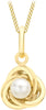 9ct Yellow Gold Freshwater Pearl Love Knot Pendant