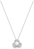18ct White Gold 0.75ct Diamond and Freshwater Pearl Flower Pendant