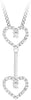 Sterling Silver Zirconia Double-Heart Drop Pendant