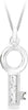Sterling Silver Channel Set Zirconia Key Pendant