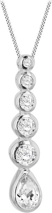 Стерлингово сребро Цирконий 5,3 mm x 26,8 mm Градуирана висулка