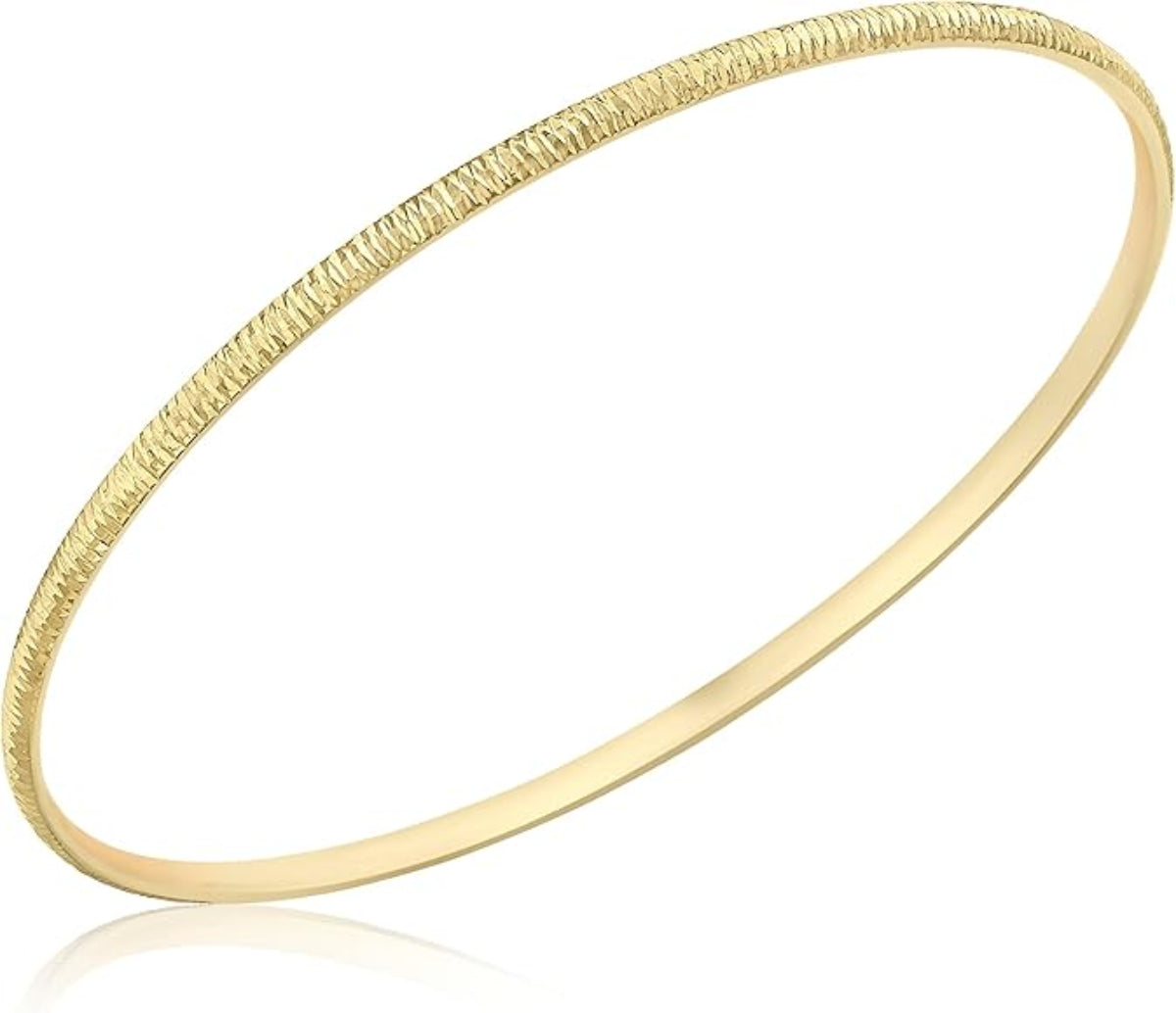9ct Yellow Gold Diamond Cut Textured Bangle