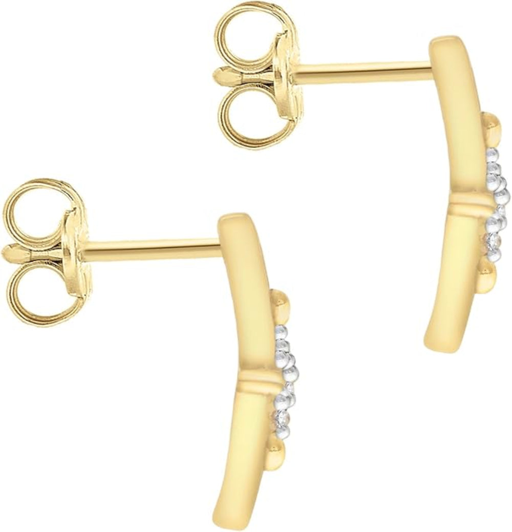 9ct Yellow Gold 0.03ct Diamond Stud Earrings