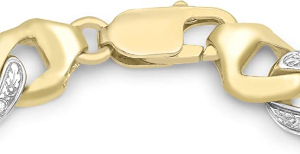 9ct Yellow Gold 0.24ct Diamond Curb Bracelet