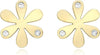 9ct Yellow Gold Zirconia Flower Stud Earrings