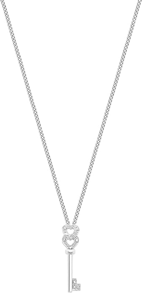 Висулка с диамантен ключ от 9ct бяло злато 0,05ct