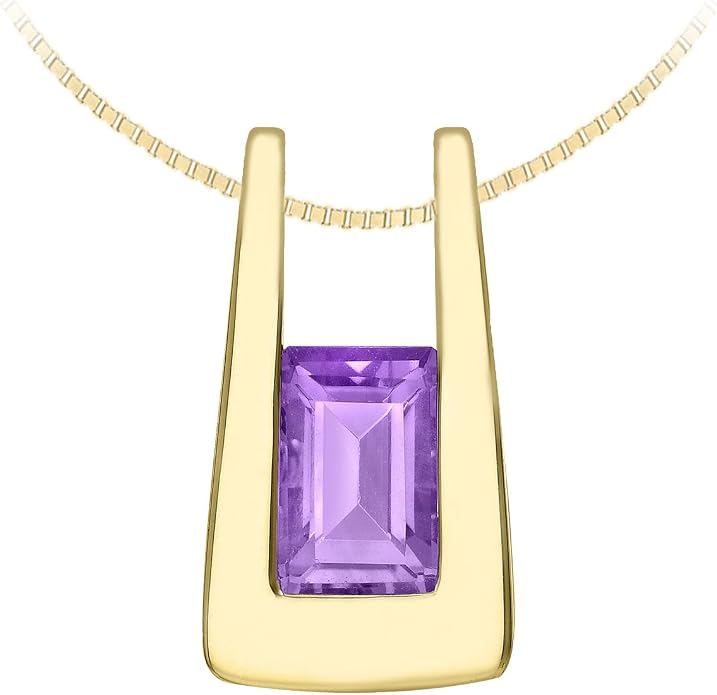 Висулка с аметист от 9ct жълто злато