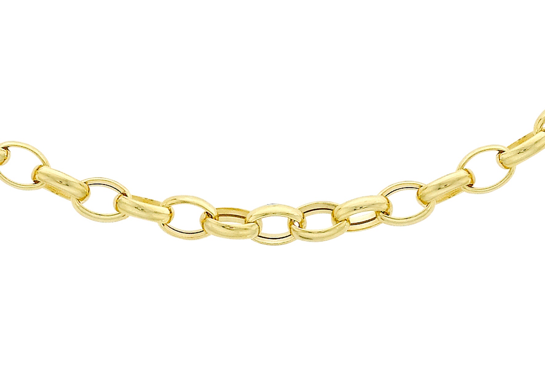 18ct Yellow Gold 130 Oval Belcher Chain Necklace