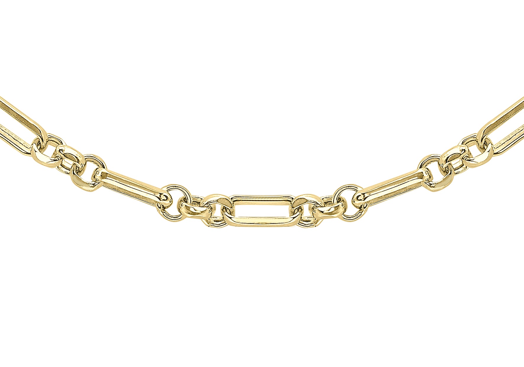 18ct Yellow Gold Figaro Belcher Chain Necklace